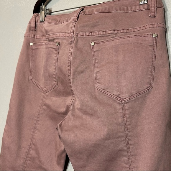 Cristina Mauve Pink Lace-Up Ankle Skinny Jeans Size 8 Trendy Statement Pants - Picture 4 of 6